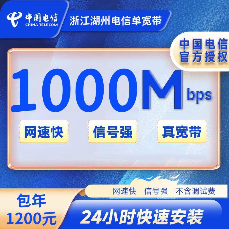 浙江湖州电信1000M一年1200元+100安装费