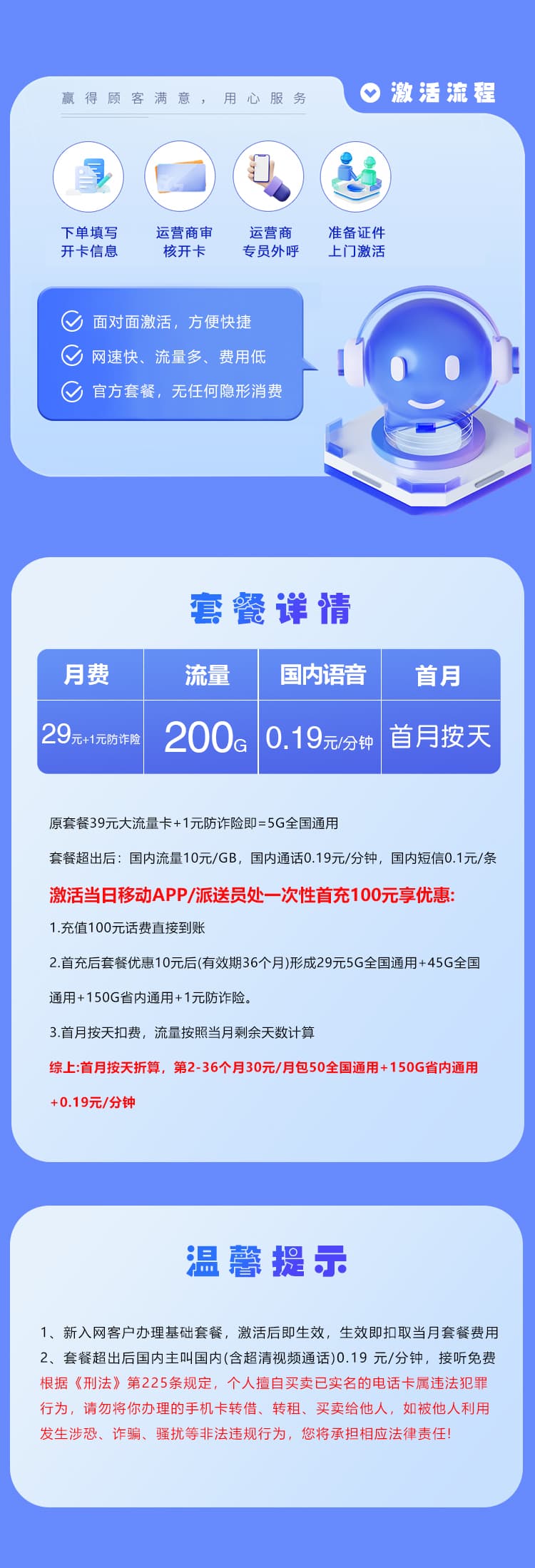 移动山东省内专享卡2.0【30元200G】详情图