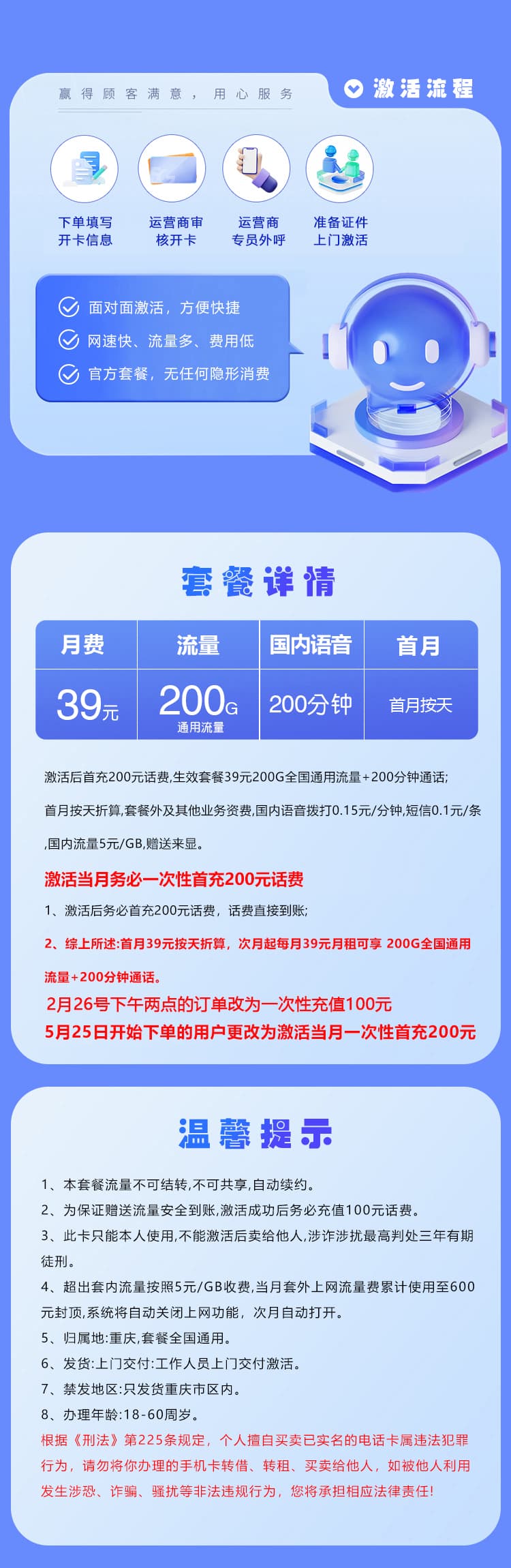 重庆联通【39元200G+200分钟】详情图