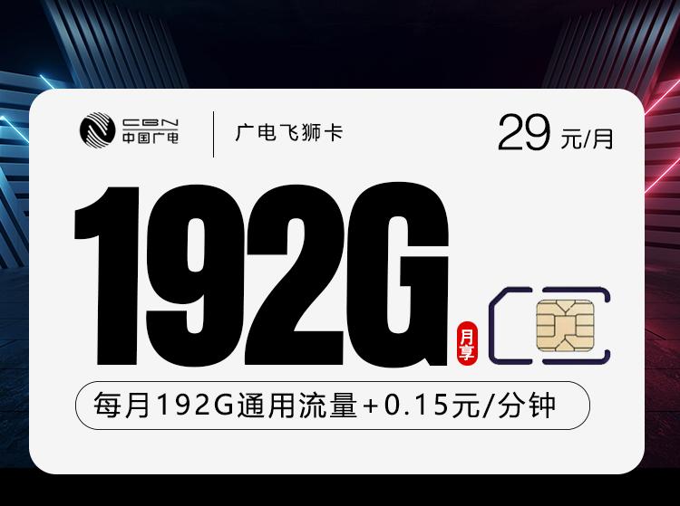 广电飞狮卡2.0【29元192G】