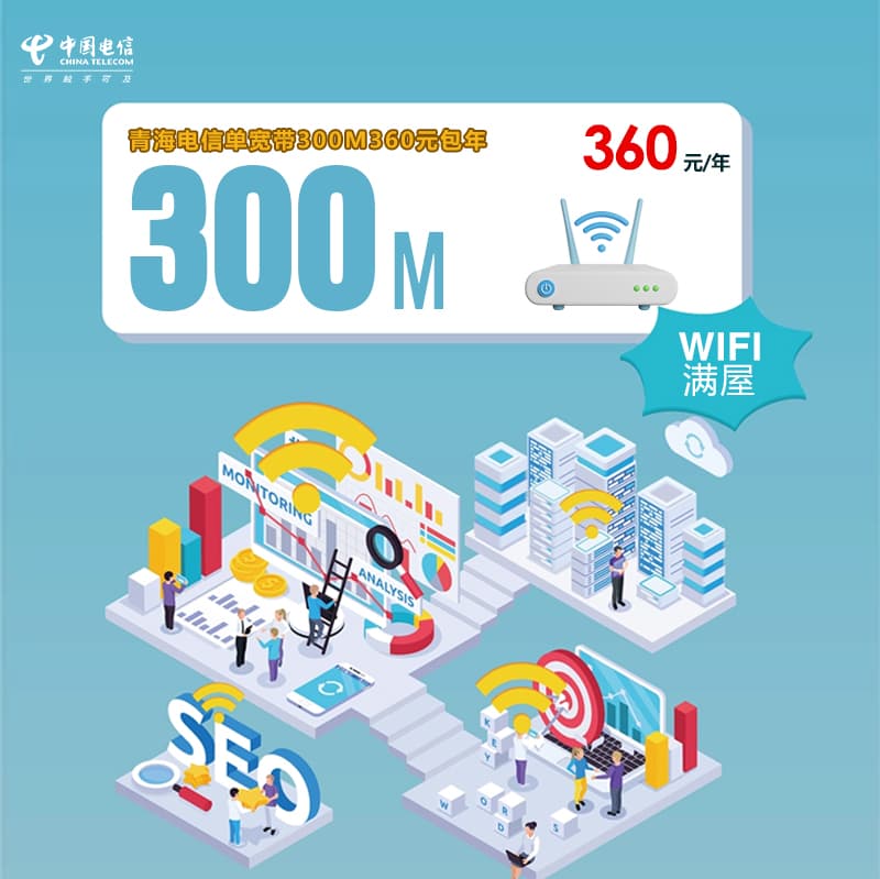 青海电信单宽带300M360元包年(新)