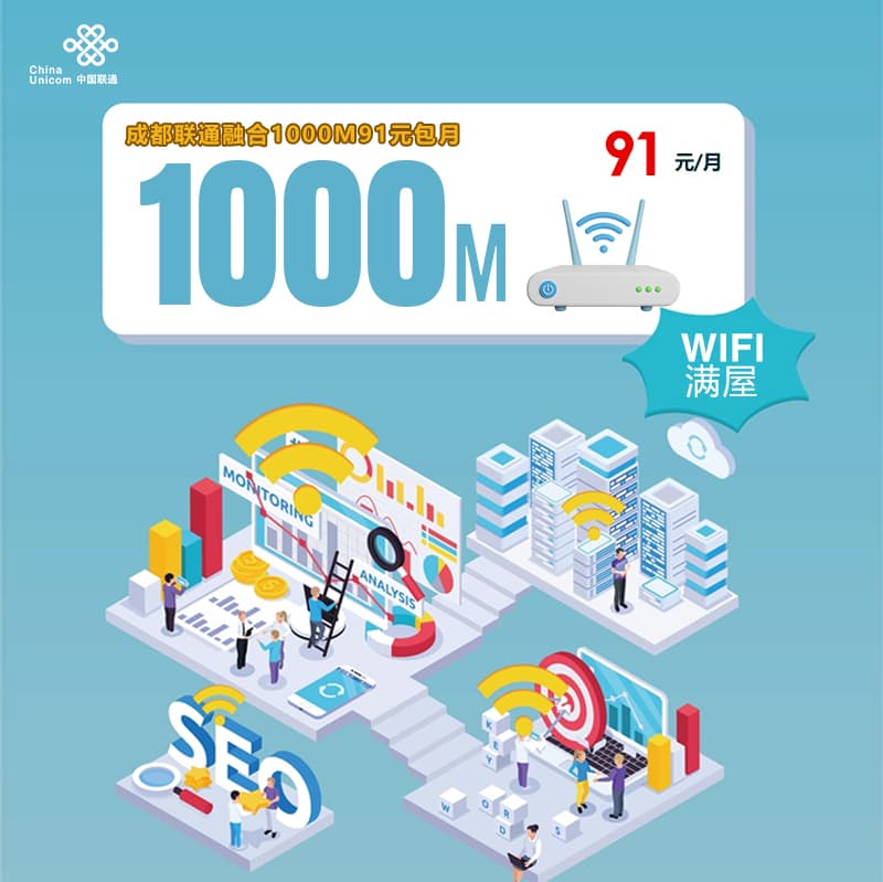 成都联通融合1000M91元包月