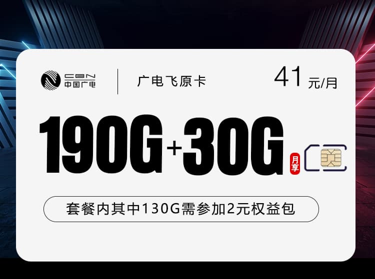 广电飞原卡【41元220G】