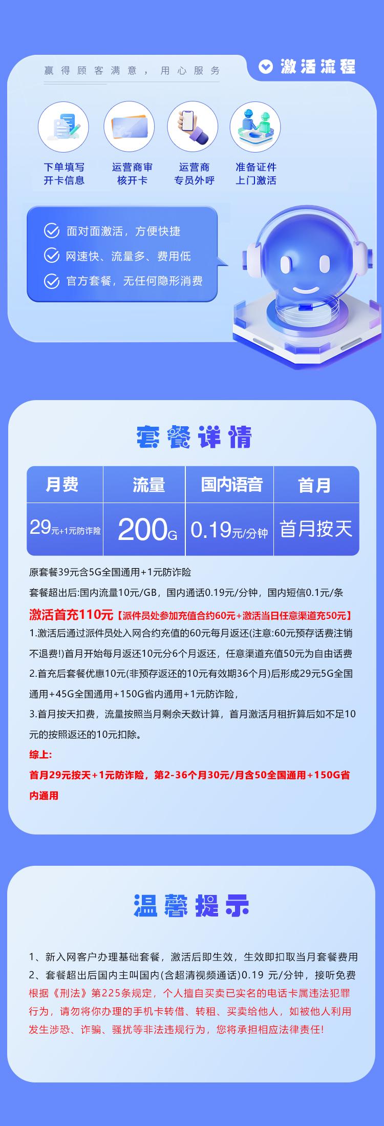 移动山东省内专享卡2.0【30元200G】详情图